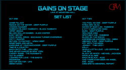 Gains LIVE Set List